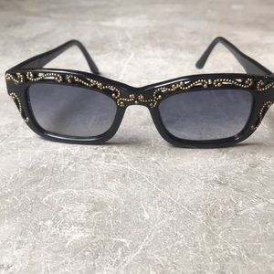 Metal and Crystal Embellished Wayfarer Sunglasses
